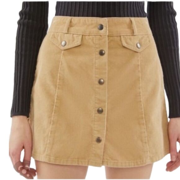 BDG Selma corduroy mini skirt camel color size 8 - Picture 1 of 6